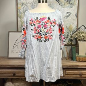 Free People Embroidered Cotton Dress